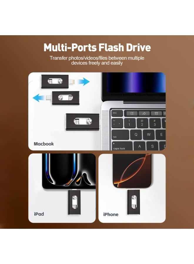 INSIJAM 1TB USB 3.0 Flash Drive with Type-C Adapter OTG for Phone Android iPhone 4-in-1 High-Speed Photo Video Storage for PC Mac Smartphone 1TB Thumb Drive - Image 4